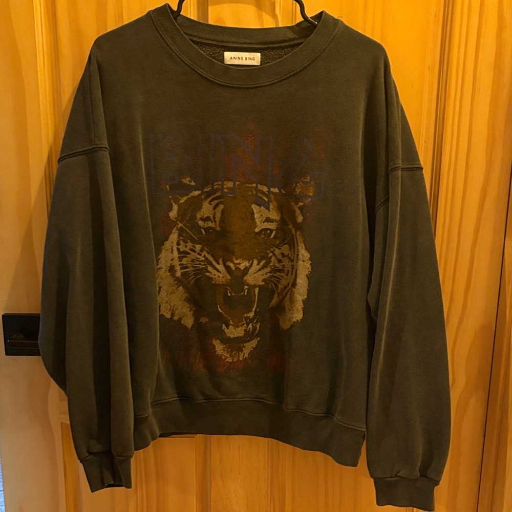 Anine Bing Dark Green Tiger Sweatshirt